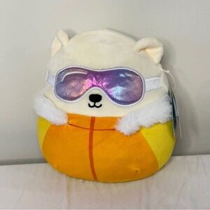 Polar Bear Squishmallow 8” Brooke Squishmallow Winter Holiday Ski Bear